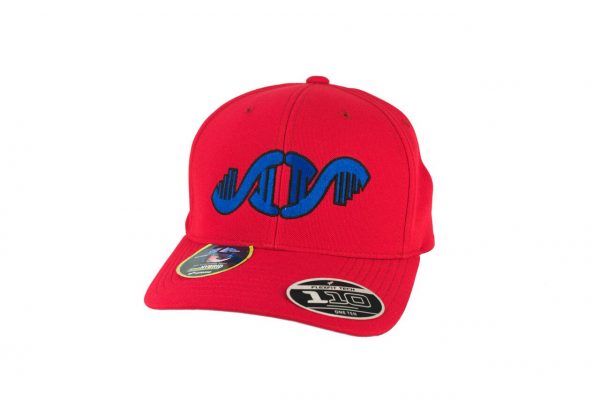 HustFlexFit110.003.01.1-Chp-Athletics-Hustle-Man-Flex-Fit-110-Hat-Red-with-Blue-and-Black-Outline-Embroidery